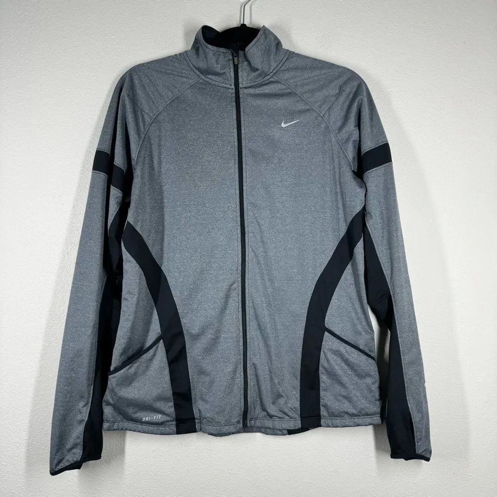 Nike Shield Element Full Zip Running Jacket Black Gray Women’s Size Large